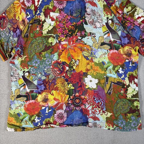 Robert Graham Limited Edition Shirt Men’s Size 3XL Landscapes Floral Linen - Picture 16 of 16